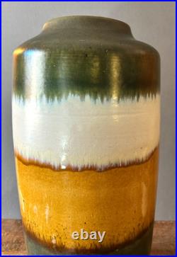 Vintage Scheurich 517-45 West Germany Floor Vase 45cm Green Mustard Yellow MCM