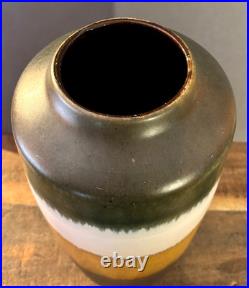 Vintage Scheurich 517-45 West Germany Floor Vase 45cm Green Mustard Yellow MCM