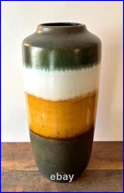 Vintage Scheurich 517-45 West Germany Floor Vase 45cm Green Mustard Yellow MCM