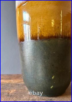 Vintage Scheurich 517-45 West Germany Floor Vase 45cm Green Mustard Yellow MCM