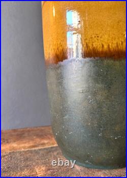 Vintage Scheurich 517-45 West Germany Floor Vase 45cm Green Mustard Yellow MCM