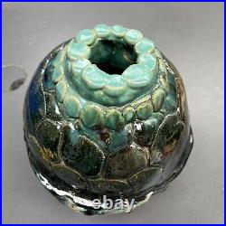 Vintage Signed Studio Pottery Abstract Blobbed Design Glazed Vase