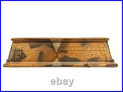 Vintage Signed Studio Pottery Suiban Tray Slab Built Brutalist Suiseki Ikebana