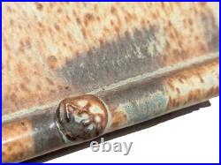Vintage Signed Studio Pottery Suiban Tray Slab Built Brutalist Suiseki Ikebana