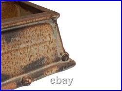 Vintage Signed Studio Pottery Suiban Tray Slab Built Brutalist Suiseki Ikebana