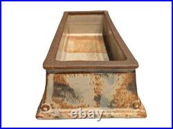 Vintage Signed Studio Pottery Suiban Tray Slab Built Brutalist Suiseki Ikebana
