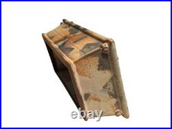 Vintage Signed Studio Pottery Suiban Tray Slab Built Brutalist Suiseki Ikebana