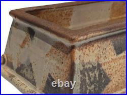 Vintage Signed Studio Pottery Suiban Tray Slab Built Brutalist Suiseki Ikebana