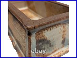 Vintage Signed Studio Pottery Suiban Tray Slab Built Brutalist Suiseki Ikebana