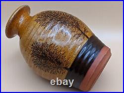 Vintage Slip-Decorated Earthenware Mochaware Dendritic Studio Pottery Vase
