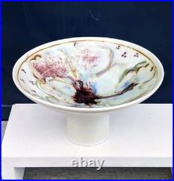 Vintage Studio Art Pottery Pedestal Tray Dish UNMARKED Marianne De Trey Style Vintage Studio Art Pottery Pedestal Tray Dish UNMARKED Marianne De Trey Style