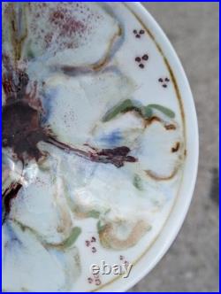 Vintage Studio Art Pottery Pedestal Tray Dish UNMARKED Marianne De Trey Style Vintage Studio Art Pottery Pedestal Tray Dish UNMARKED Marianne De Trey Style