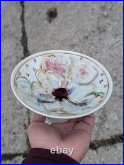 Vintage Studio Art Pottery Pedestal Tray Dish UNMARKED Marianne De Trey Style Vintage Studio Art Pottery Pedestal Tray Dish UNMARKED Marianne De Trey Style