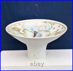Vintage Studio Art Pottery Pedestal Tray Dish UNMARKED Marianne De Trey Style Vintage Studio Art Pottery Pedestal Tray Dish UNMARKED Marianne De Trey Style
