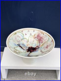 Vintage Studio Art Pottery Pedestal Tray Dish UNMARKED Marianne De Trey Style Vintage Studio Art Pottery Pedestal Tray Dish UNMARKED Marianne De Trey Style