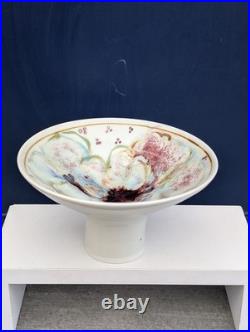 Vintage Studio Art Pottery Pedestal Tray Dish UNMARKED Marianne De Trey Style Vintage Studio Art Pottery Pedestal Tray Dish UNMARKED Marianne De Trey Style