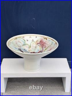 Vintage Studio Art Pottery Pedestal Tray Dish UNMARKED Marianne De Trey Style Vintage Studio Art Pottery Pedestal Tray Dish UNMARKED Marianne De Trey Style