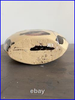 Vintage Studio Pottery Art Vase With Double Faces Unique Mid Century Stamped