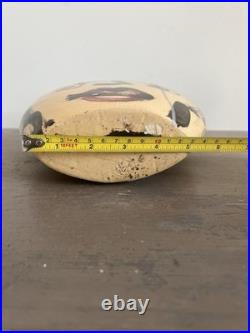 Vintage Studio Pottery Art Vase With Double Faces Unique Mid Century Stamped