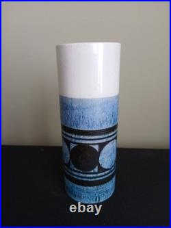Vintage Studio Pottery Cylinder Vase by Troika, Cornwall, 15cm 6 A/F