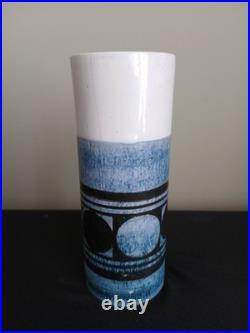 Vintage Studio Pottery Cylinder Vase by Troika, Cornwall, 15cm 6 A/F
