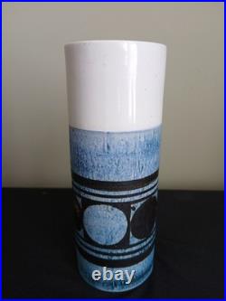 Vintage Studio Pottery Cylinder Vase by Troika, Cornwall, 15cm 6 A/F