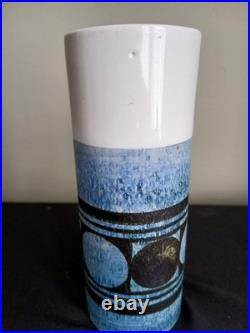 Vintage Studio Pottery Cylinder Vase by Troika, Cornwall, 15cm 6 A/F