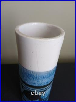 Vintage Studio Pottery Cylinder Vase by Troika, Cornwall, 15cm 6 A/F