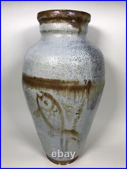 Vintage Studio Pottery Stoneware Vase Signed J A F Divine English