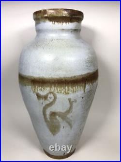 Vintage Studio Pottery Stoneware Vase Signed J A F Divine English
