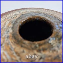 Vintage Studio Pottery Vase 19.5cm With Indistinct Seal Mark