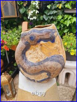 Vintage Studio Pottery Vase Abstract Handmade Nature Wildlife Stoneware Ceramic Vintage Studio Pottery Vase Abstract Handmade Nature Wildlife Stoneware Ceramic