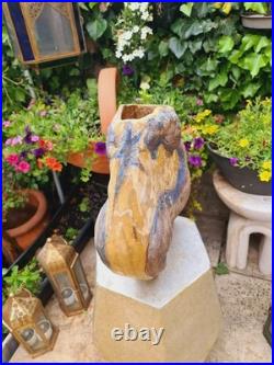 Vintage Studio Pottery Vase Abstract Handmade Nature Wildlife Stoneware Ceramic
