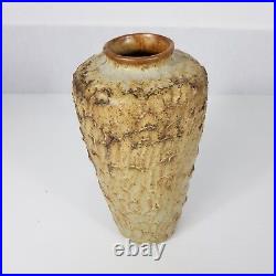 Vintage Unusual Textured Bark Effect Studio Pottery Vase 24cm High