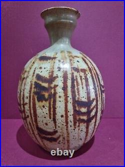 Vintage Vera Tollow Studio Pottery Stoneware 24 cm Vase Circa 1960s