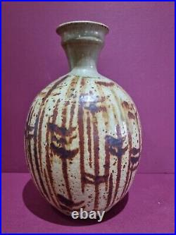 Vintage Vera Tollow Studio Pottery Stoneware 24 cm Vase Circa 1960s