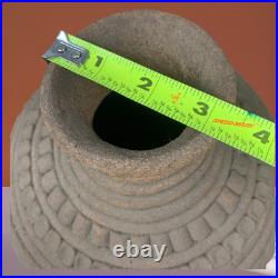 Vtg 1975 Signed Studio Pottery Vase 14 Hand Carved Textured Tribal Southwestern