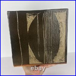 Vtg Vase Studio Pottery 1980 Modernist Brown 9in