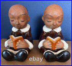 Walter Bosse Kufstein Austria Art Pottery Terracotta Pair Of Monks Reading Books