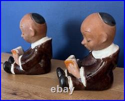 Walter Bosse Kufstein Austria Art Pottery Terracotta Pair Of Monks Reading Books