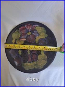 Walter Moorcroft Signed Clematis Large Plate Charger 26cm Mid Century Vintage