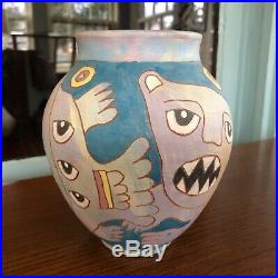 Washington Ledesma Studio Pottery Figurative Vase Tranquil Hands Pennsylvania 85