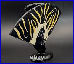 West Germany Schmider Tigris Studio Pottery Fan In Hand Vase / Sculpture MCM West Germany Schmider Tigris Studio Pottery Fan In Hand Vase / Sculpture MCM