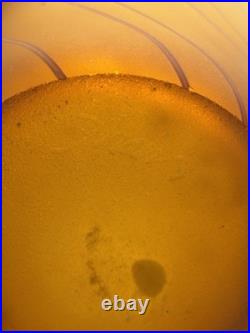 Will Shakspeare British Art Glass Vase with orange and blue/purple trails signe