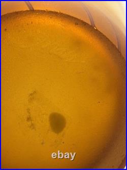 Will Shakspeare British Art Glass Vase with orange and blue/purple trails signe