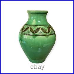 William Fishley Holland Studio Pottery Vase Green Glaze North Devon 35cm