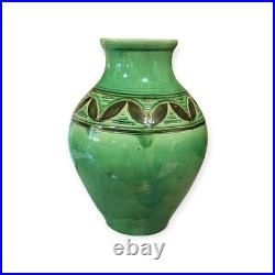 William Fishley Holland Studio Pottery Vase Green Glaze North Devon 35cm