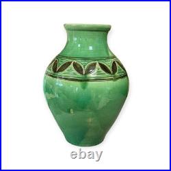 William Fishley Holland Studio Pottery Vase Green Glaze North Devon 35cm