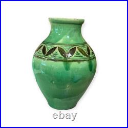 William Fishley Holland Studio Pottery Vase Green Glaze North Devon 35cm