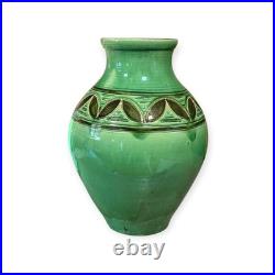 William Fishley Holland Studio Pottery Vase Green Glaze North Devon 35cm